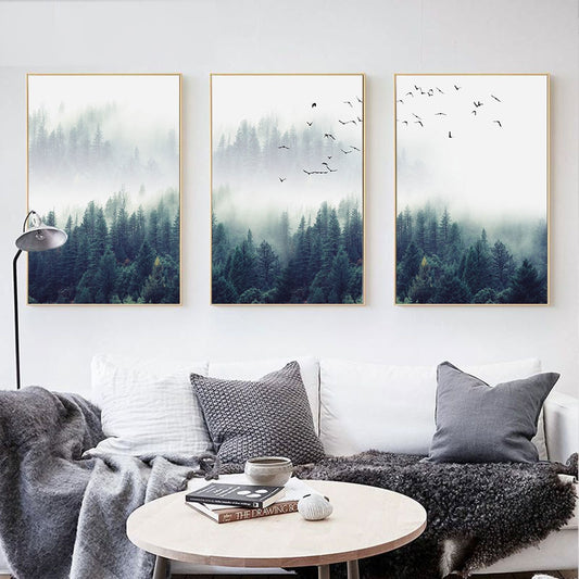 Nordic Decoration Forest Lanscape Wall Art Canvas Poster and Print Canvas Painting Decorative Picture for Living Room Home Decor - Posterify