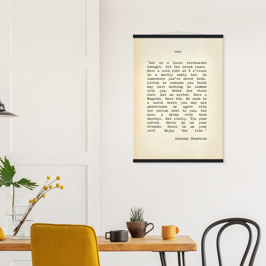 Anthony Bourdain Quote Wall art - Posterify