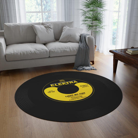 Doors Light My Fire Vinyl Record Circular Mat | Non-Slip Rug
