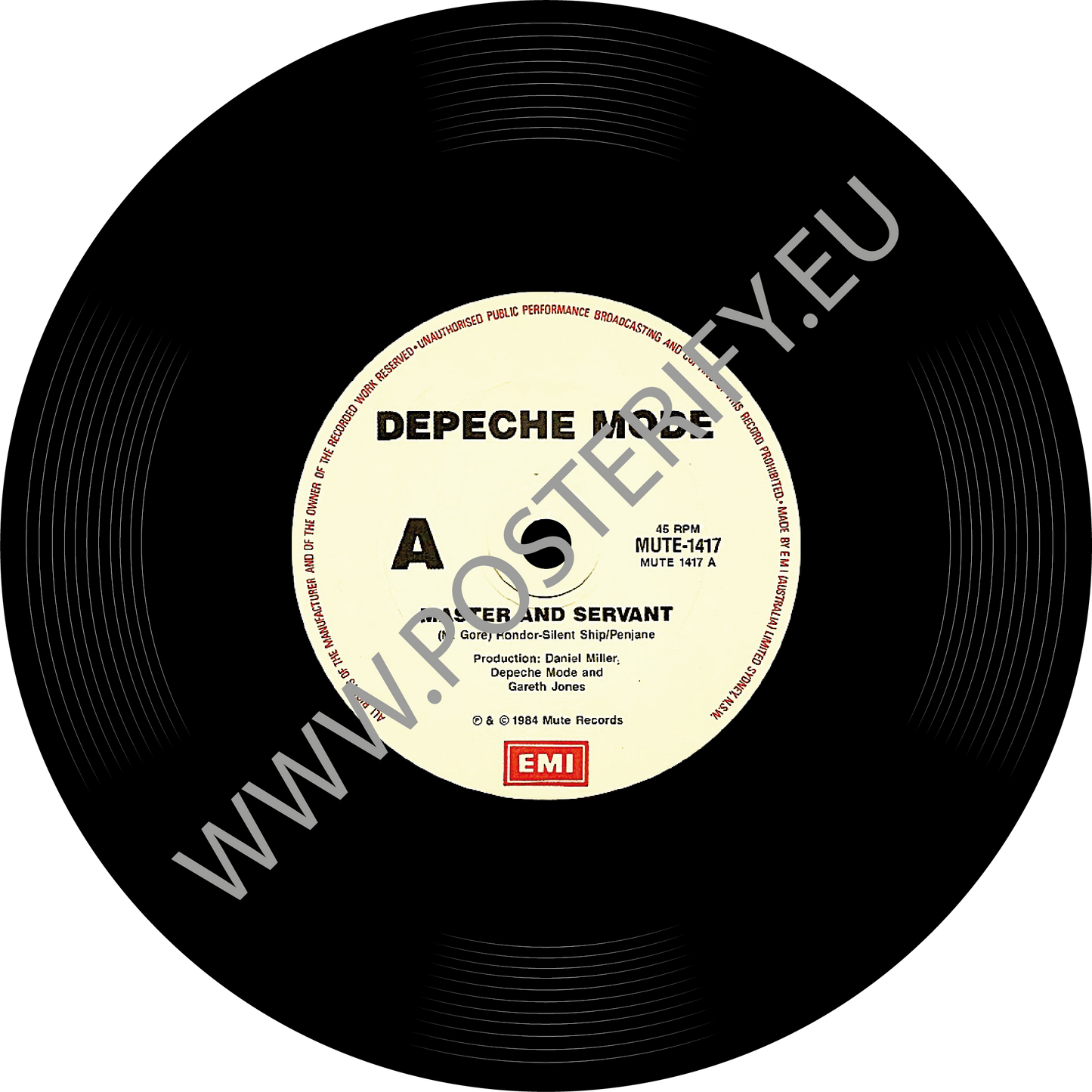 Depeche Mode, Master and servant, vinyl record mat