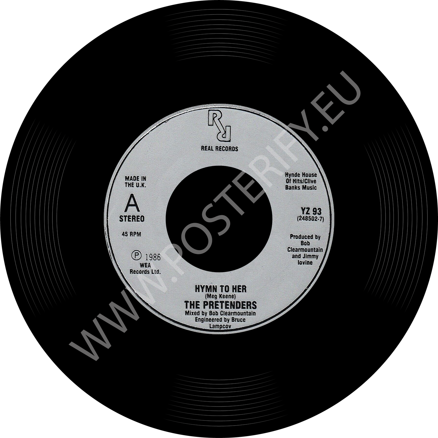 Pretenders, Hymne à elle, Tapis de disque vinyle