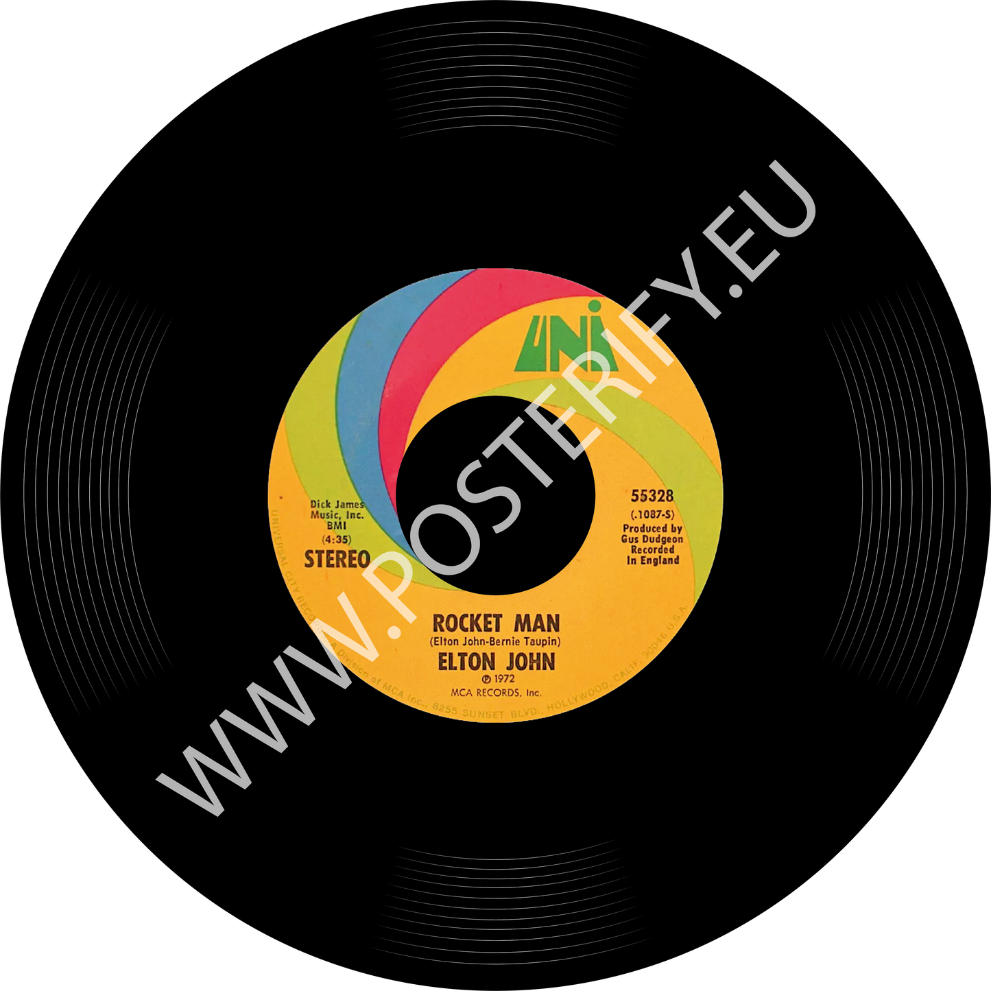 Elton John Rocketman Vinyl Record Inspired Circular Mat, Non-Slip Polyester Rug