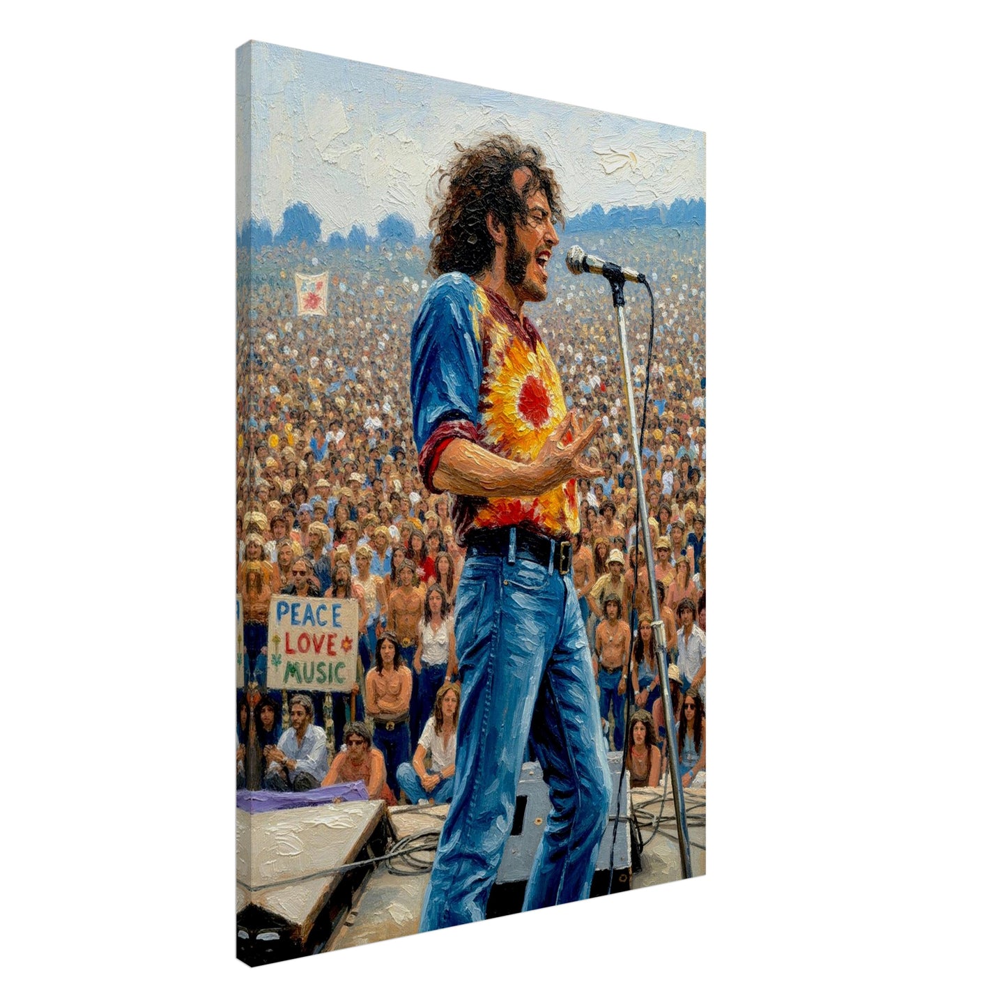 Joe Cocker, Woodstock 1969, Oil Paint Style Print, Canvas, Poster Wall art