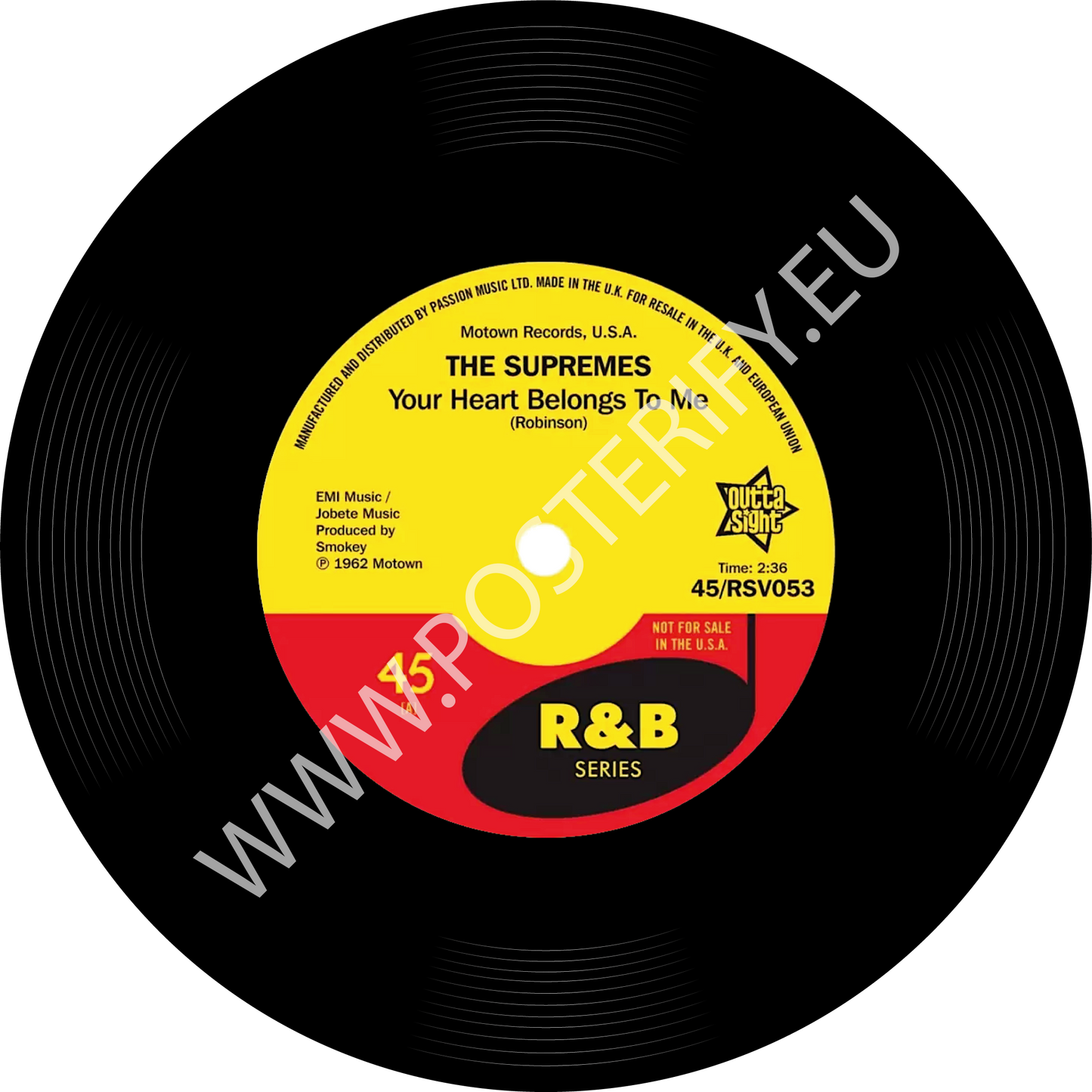 Supremes, Your Heart Belongs to me, Mat. (Can also be used on a wall as a sound damper)