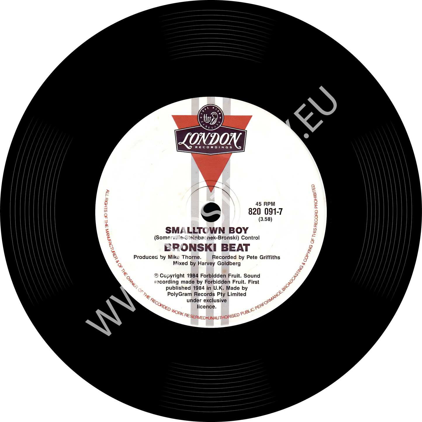 Bronski Beat, Smalltown Boy, disque vinyle Mat