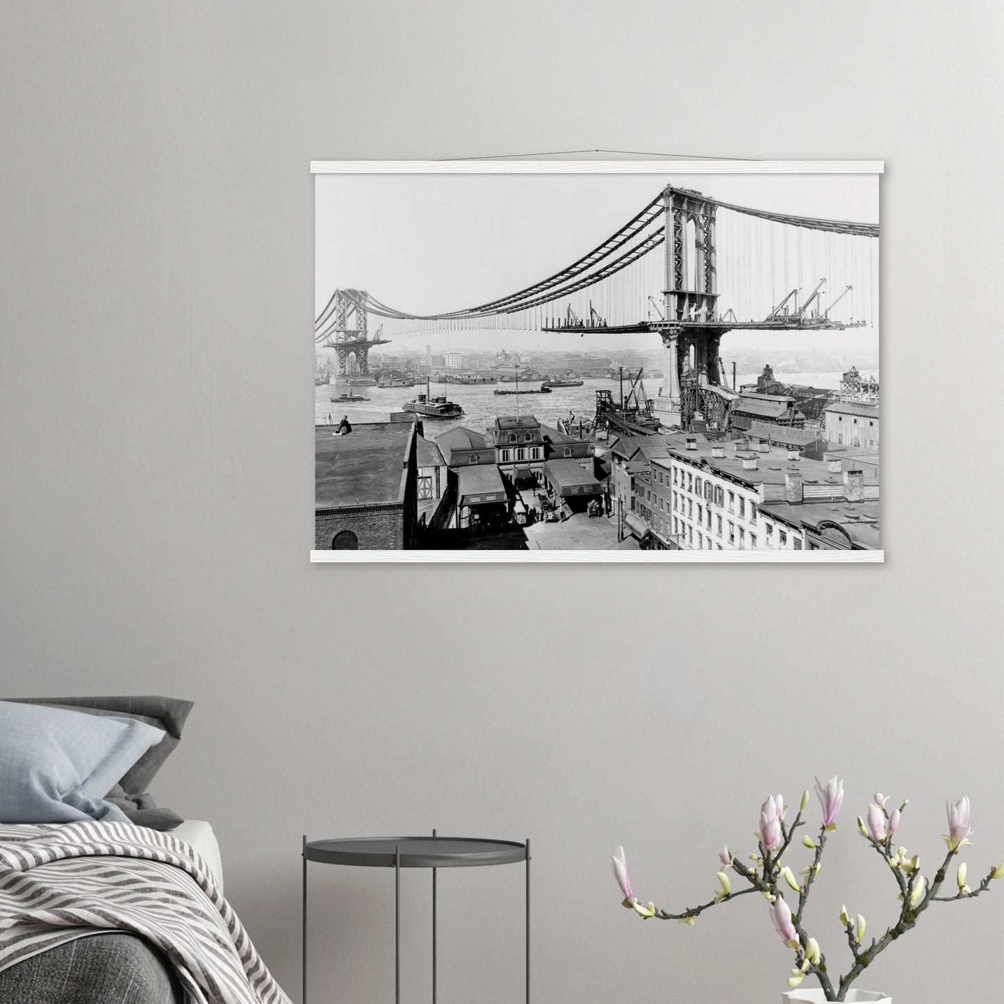 Manhattan Bridge Construction 1909 - Posterify