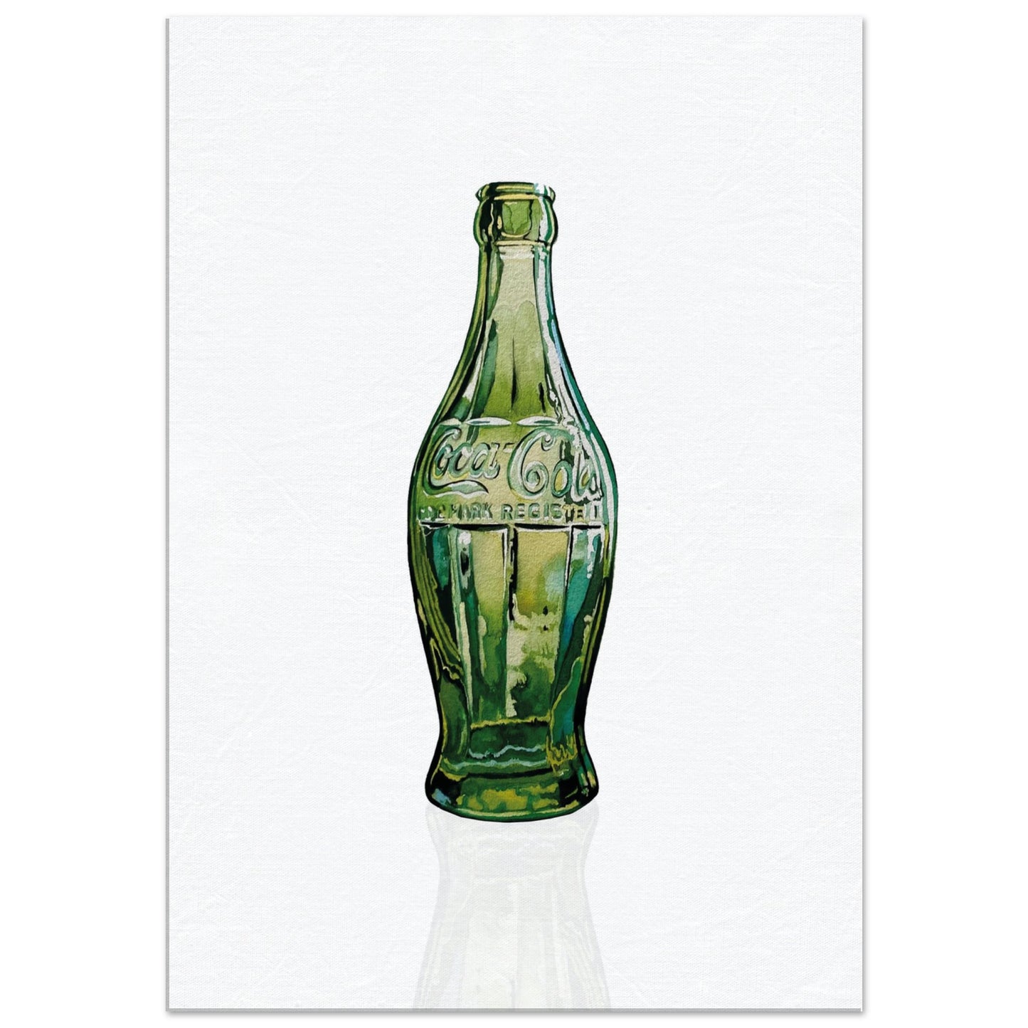 Canvas Print of Vintage Coca Cola Bottle Watercolor Style by Posterify Design - Posterify