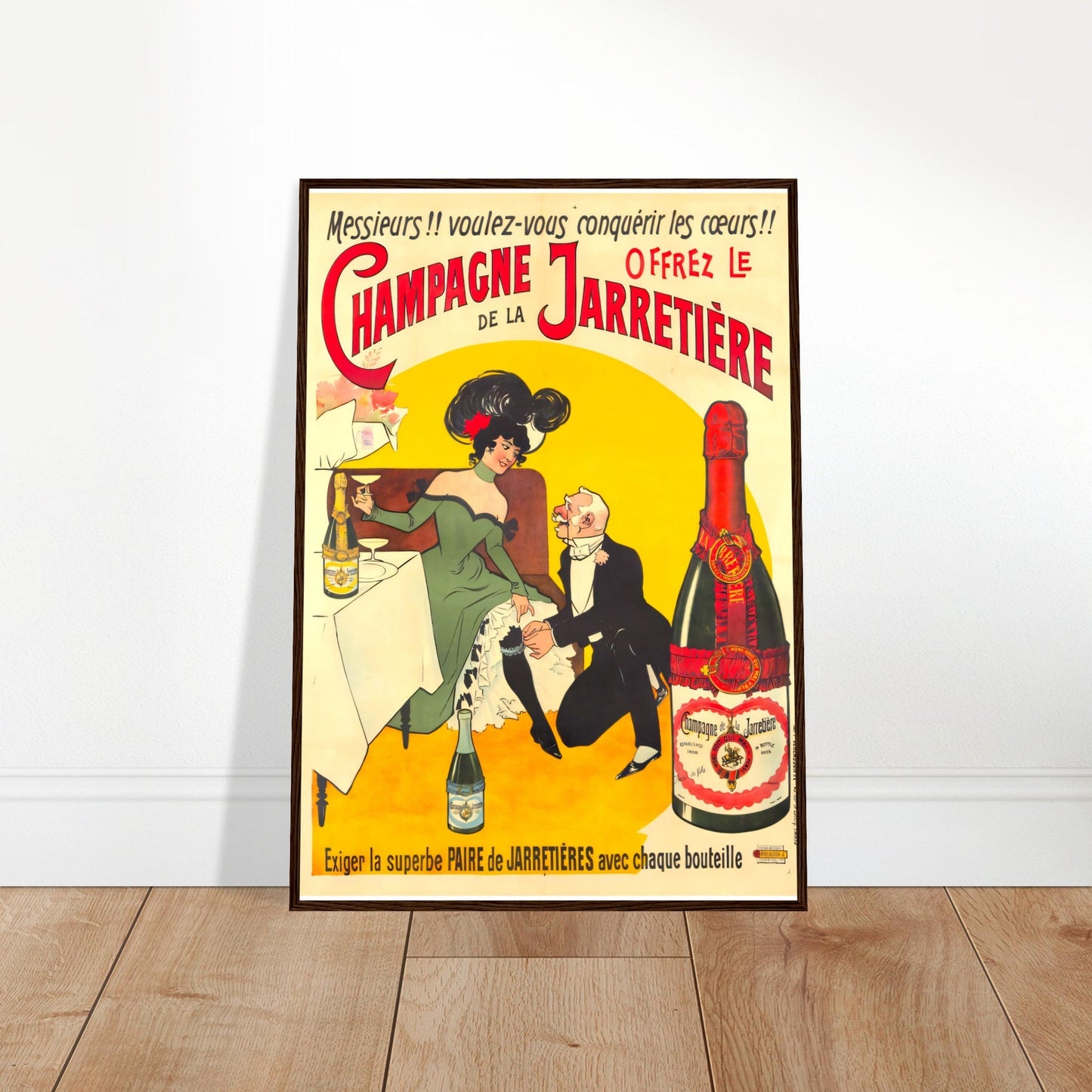 Champagne Vintage Poster Reprint on Premium Matte Paper - Posterify