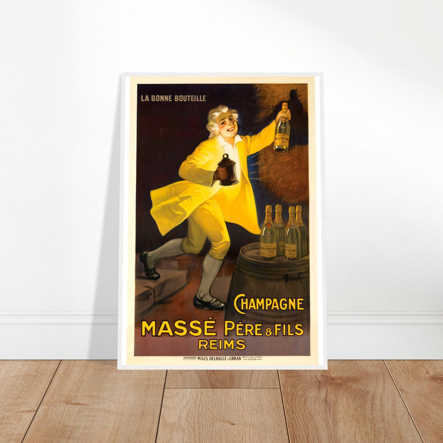 Champagne Vintage Poster Reprint on Premium Matte Paper - Posterify