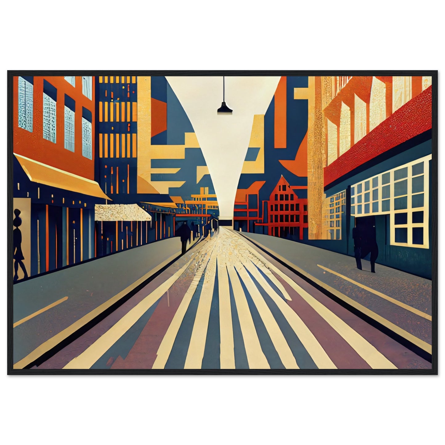 Copenhagen Strøget Art Deco by Posterify design Wooden Framed Poster - Posterify
