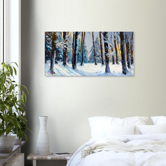 Winter forest on canvas print abstract art By Posterity design 50X100cm - Posterify