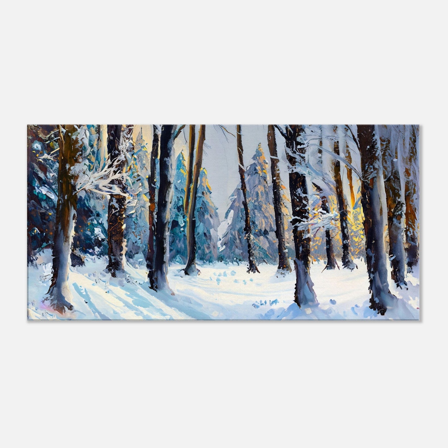 Winter forest on canvas print abstract art By Posterity design 50X100cm - Posterify