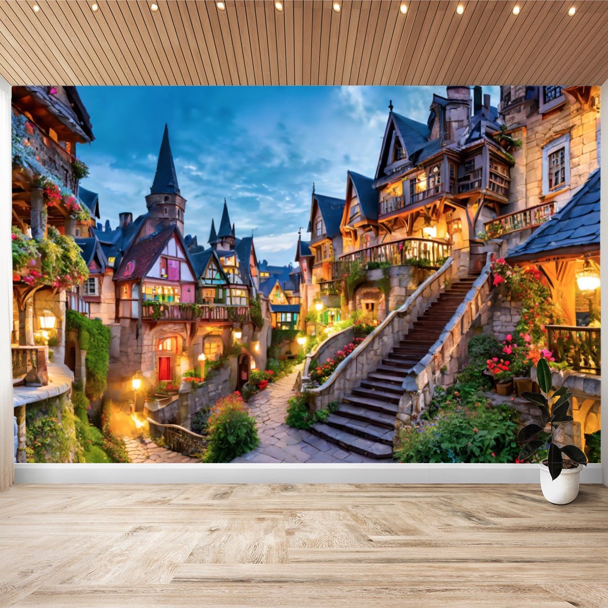 Fairy Tail Village Kids Room Wall Paper Stickers - Posterify