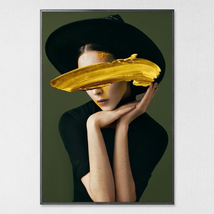 Floral Feather Woman Abstract Fashion Style Canvas Painting Art Print Poster Picture Frame Wall Living Room Home Decor - Posterify