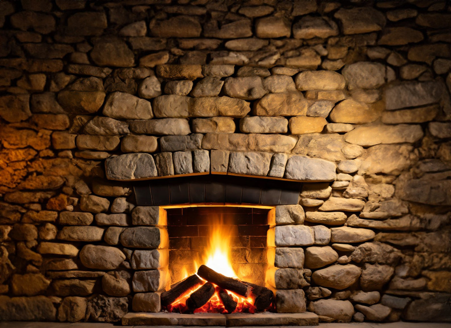 Rustic Fire Place Wall Stickers - Posterify