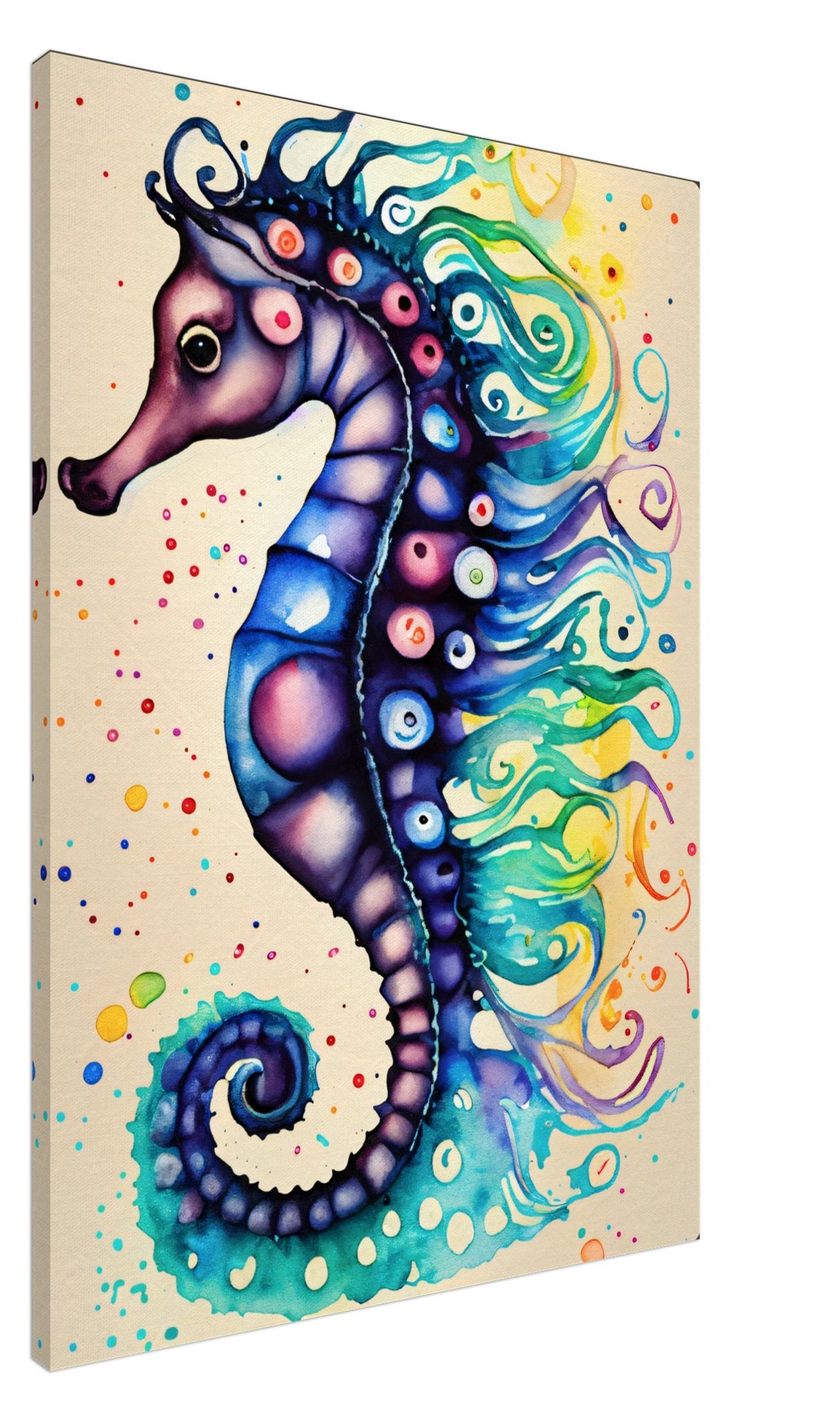 Sea Horse #1 Water Color Canvas Print by Posterify Design - Posterify