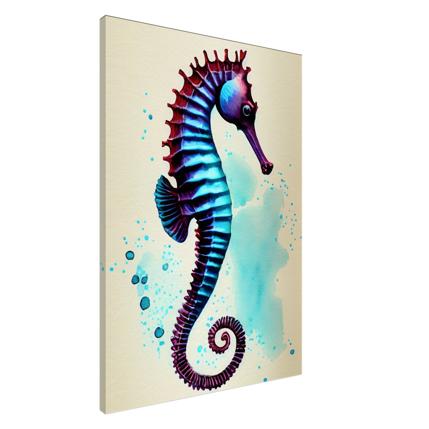Sea Horse #3 Water Color Canvas Print by Posterify Design - Posterify
