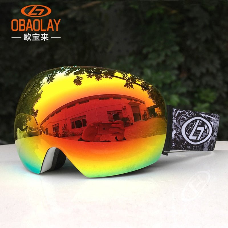 big ski goggles Ski Goggles Double Layers UV Anti-fog Big Ski Mask Glasses Skiing Snow