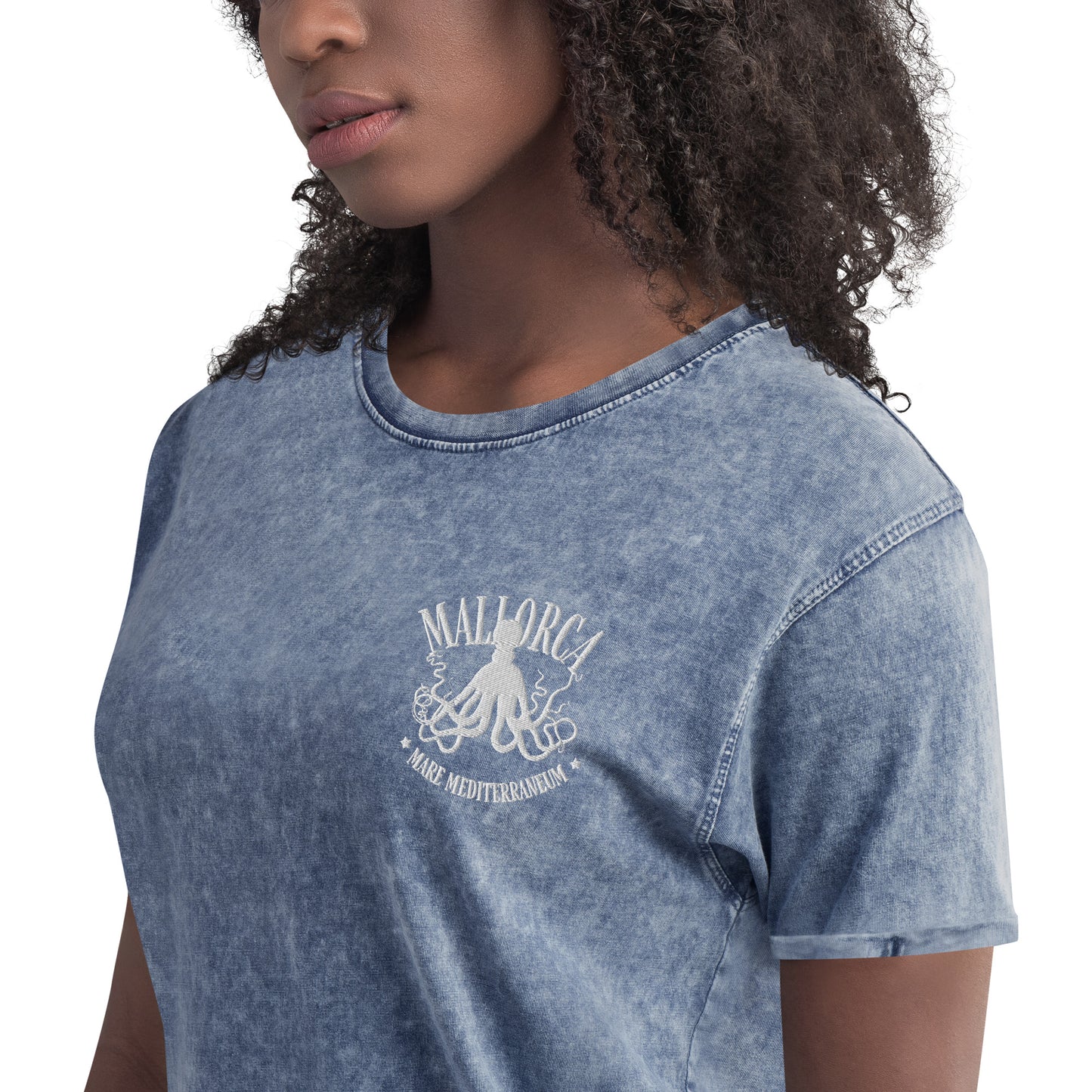 Mallorca Embroidery Denim T-Shirt