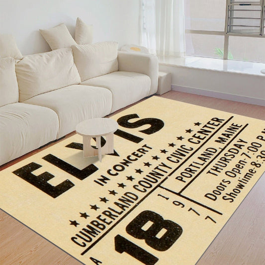 Vintage Original Concert Ticket Living Room Floor Mat - Posterify