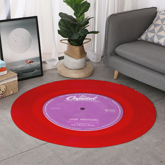 Beach Boys, Good Vibrations, Single Vinyl Record Round Mat (Can also be used as sound Damper on wall) - Posterify