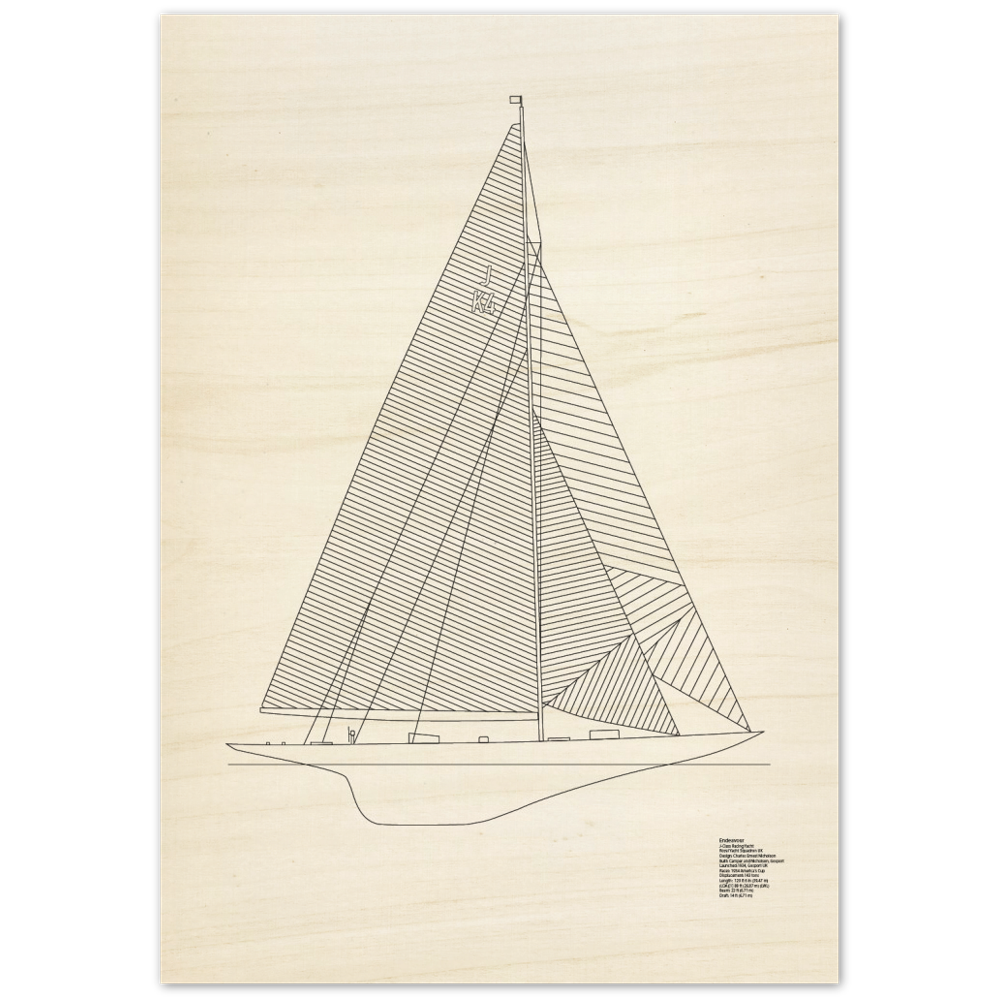 Vintage style J-Class Endeavour Classic Racing Yacht 1934 - Posterify
