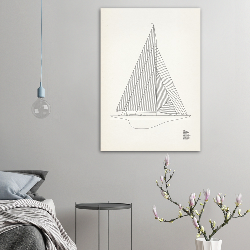 Vintage style J-Class Ranger Classic Racing Yacht 1937 - Posterify