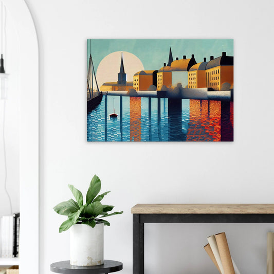 Copenhagen Canvas print in art deco style. - Posterify