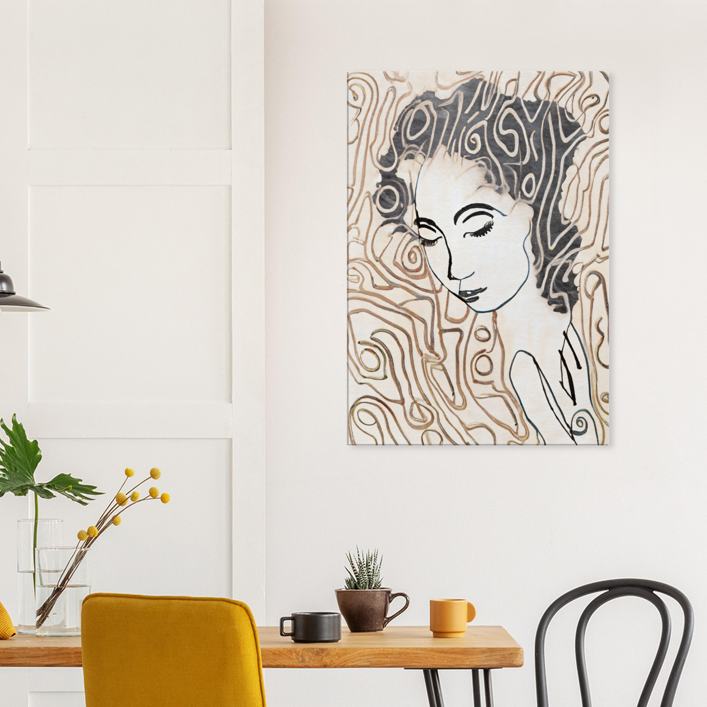 Canvas Print with line drawing Portrait by Posterify Design
