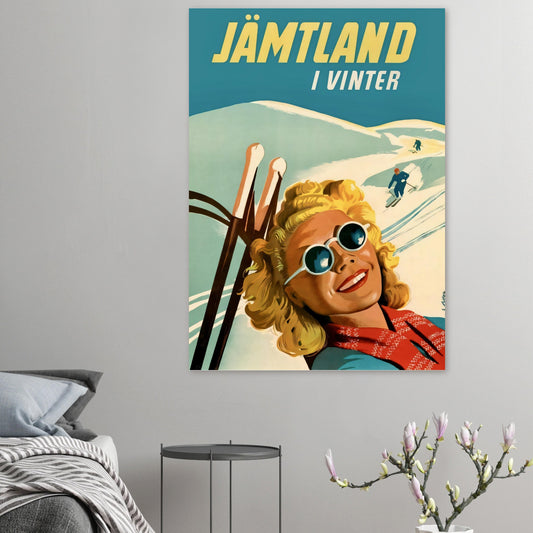 Jämtland in the Winter Vintage Poster Reprint on Premium Matte Paper - Posterify