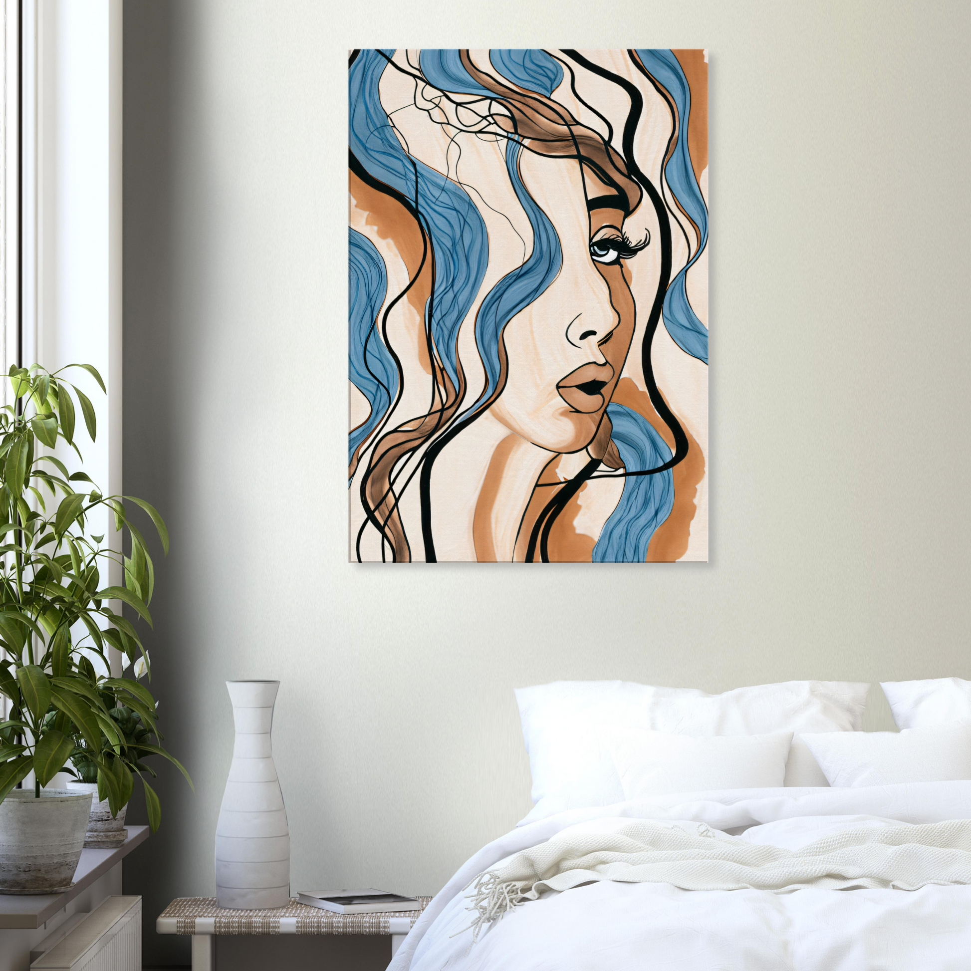 Canvas Print with line drawing of Amy Portrait by Posterify Design - Posterify