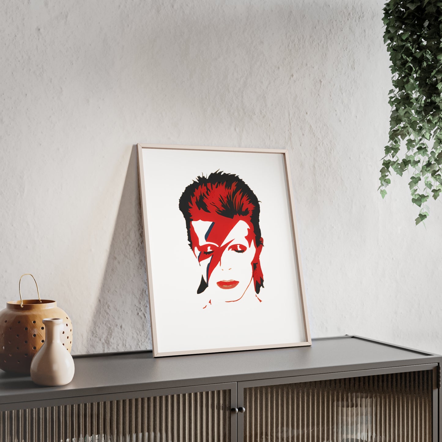 David Bowie Poster with Wooden Frame