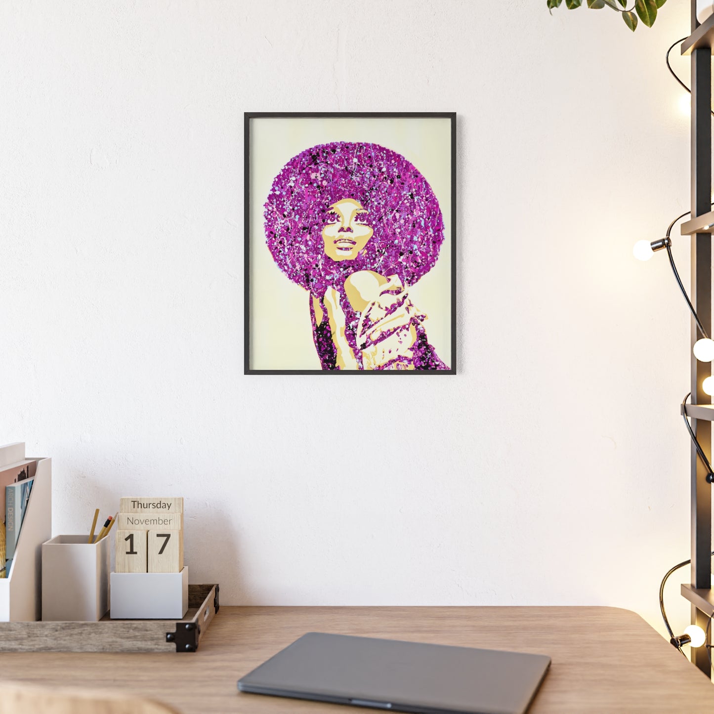 Diana Ross Poster with Wooden Frame