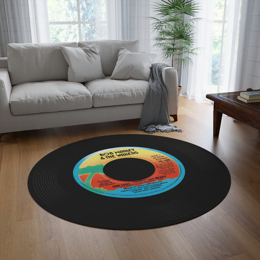 HQ Rug, Bob Marley, One Love, 150cm Vinyl record mat, (US made, US shipping)