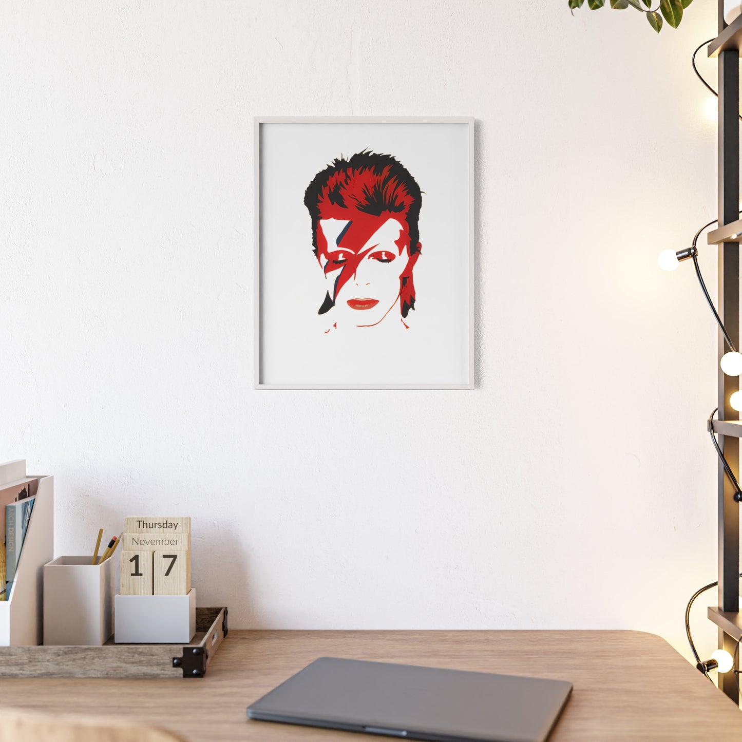 David Bowie Poster with Wooden Frame