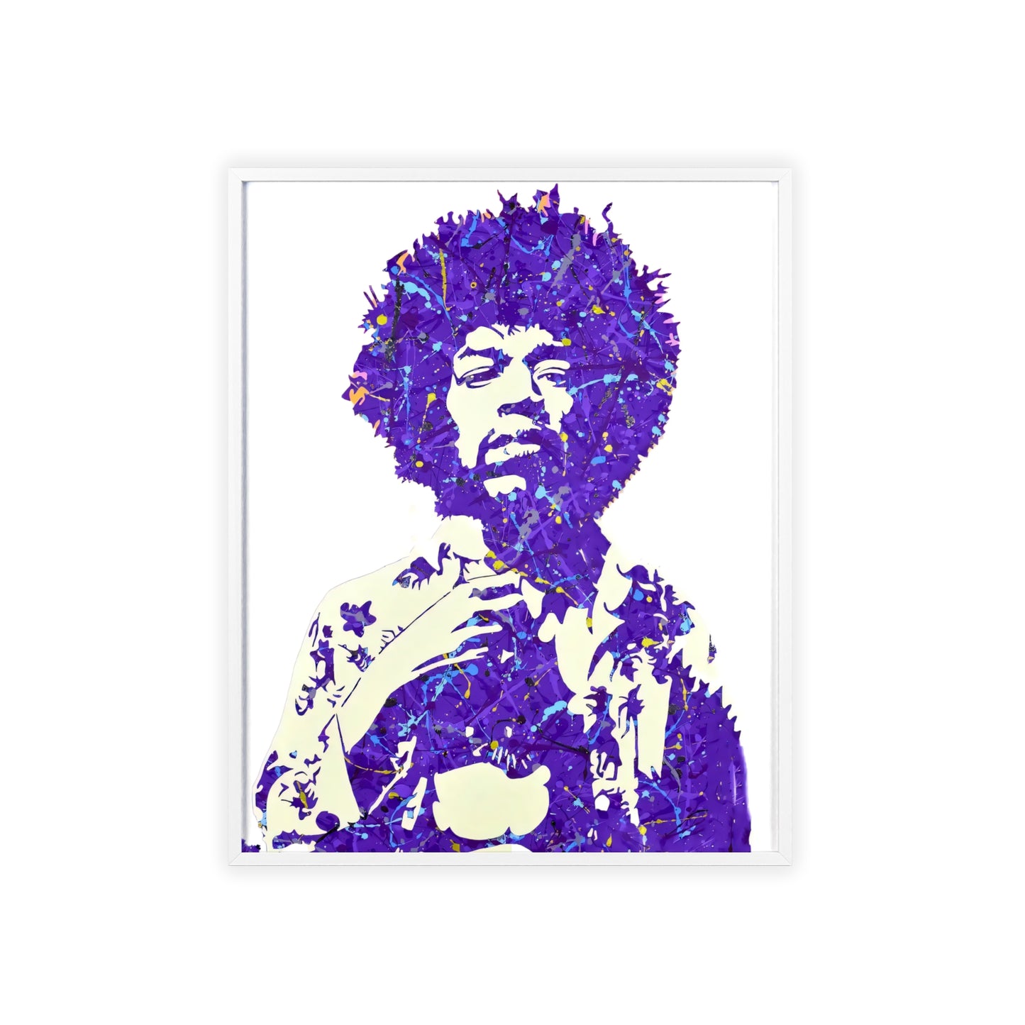 Jimi Hendrix Poster with Wooden Frame