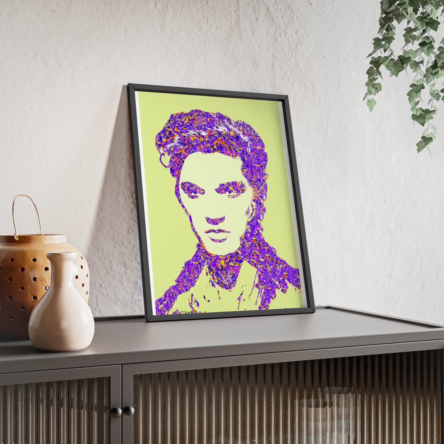 Elvis Poster with Wooden Frame