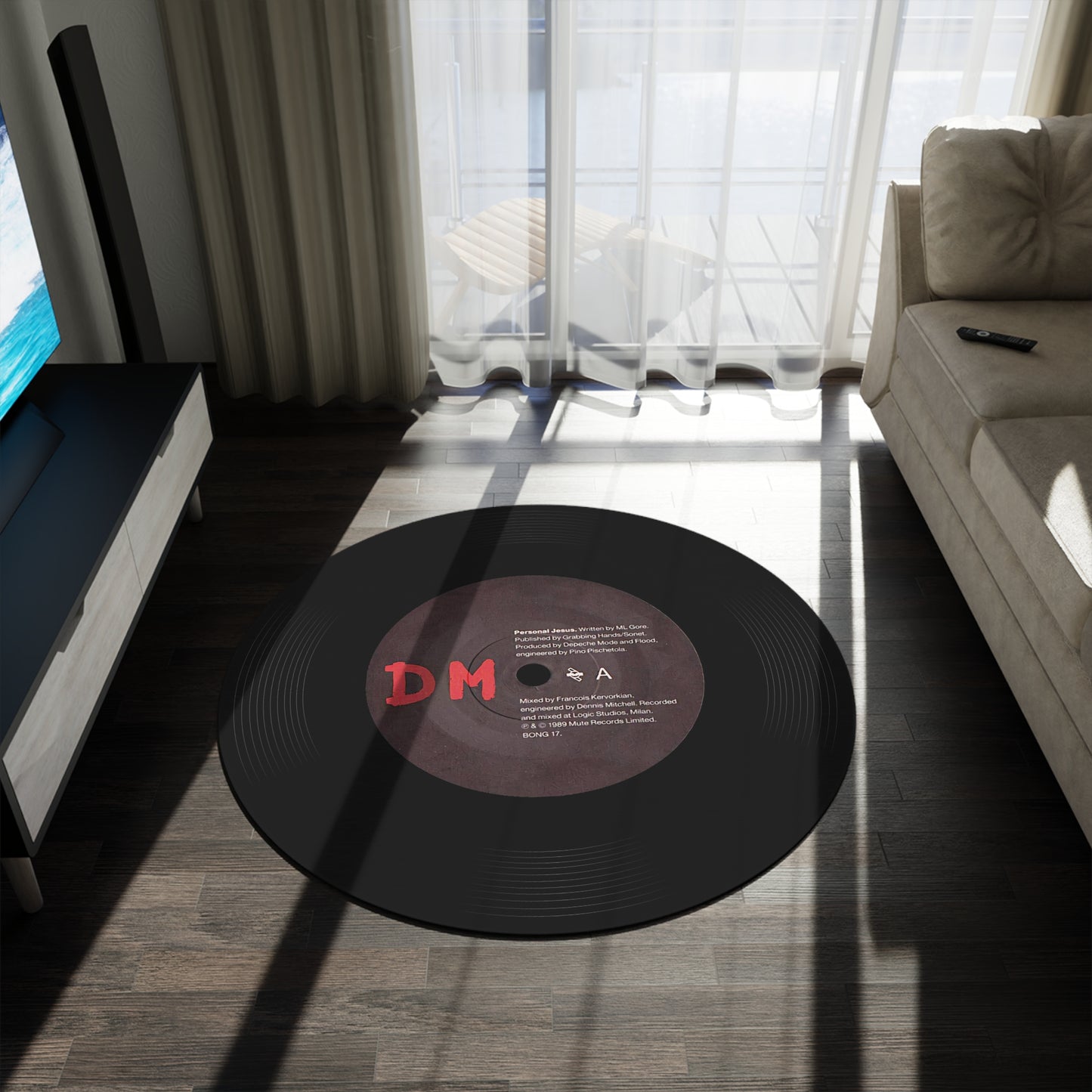 HQ Rug, Depeche Mode, Personal Jesus, 150cm Vinyl record mat, (US made, US shipping)