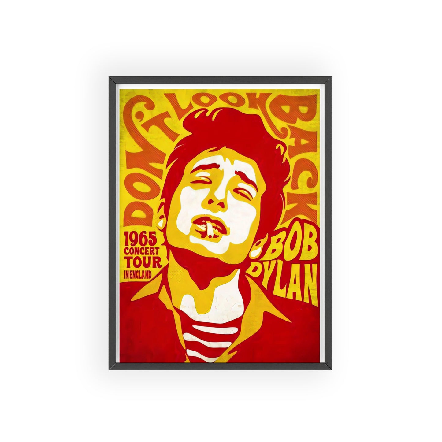 Bob Dylan Poster with Wooden Frame