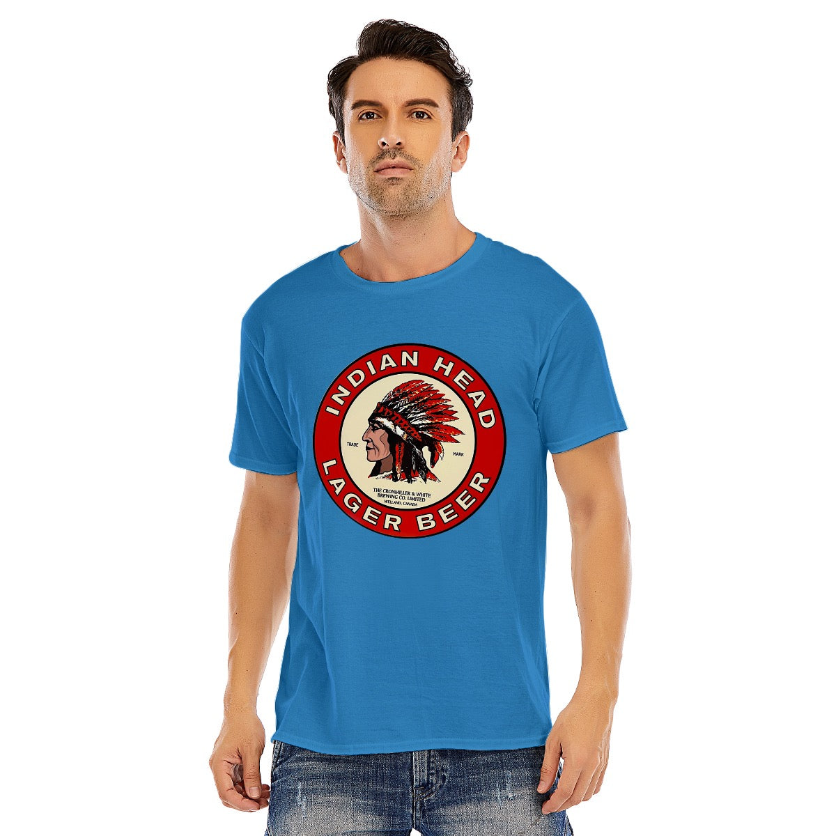 Indian Head Lager Beer, Unisex O-neck Short Sleeve T-shirt | 180GSM Cotton (DTF)