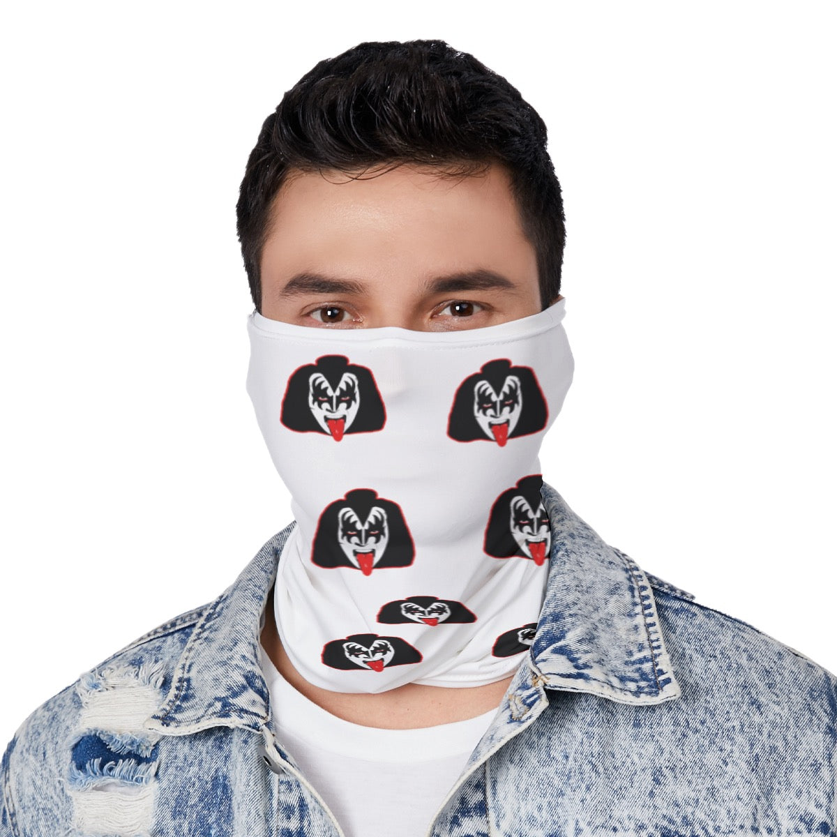 Gene Simmons, Kiss, Print Neck Gaiter, Bandana, Scarf, neckpiece, muffler