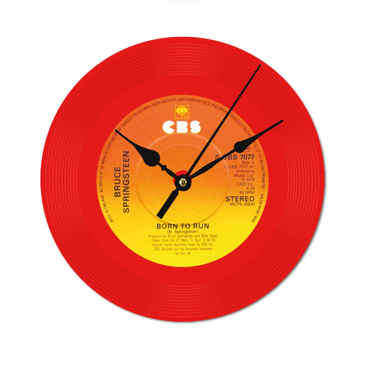 Clock, Bruce Springsteen, Born to Run, print on wood, (Customize a clock on request)