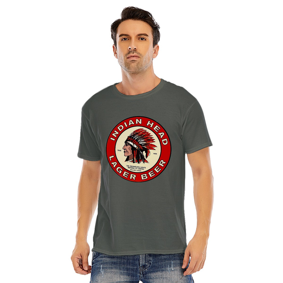 Indian Head Lager Beer, Unisex O-neck Short Sleeve T-shirt | 180GSM Cotton (DTF)