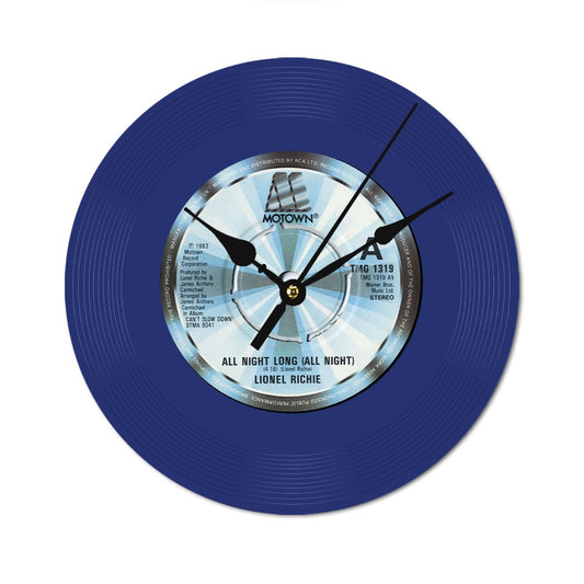 Clock, Lionel Richie, All Night Long, Vinyl Record, Wood (Customize a clock on request)