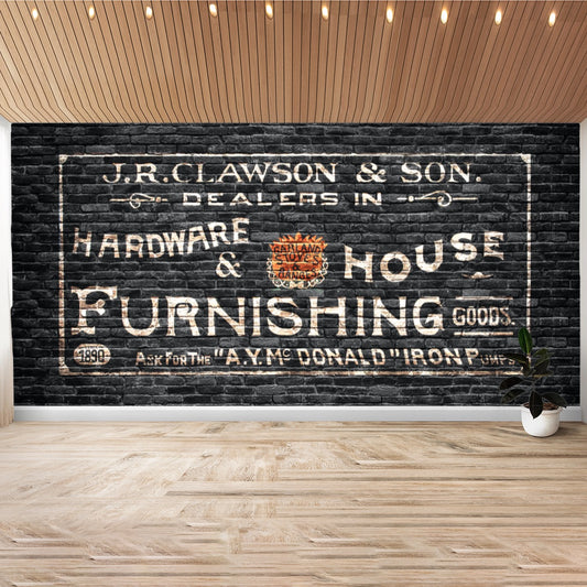 Hardware store, Original Ghost Sign, Mega Size Wall Sticker 487x236cm