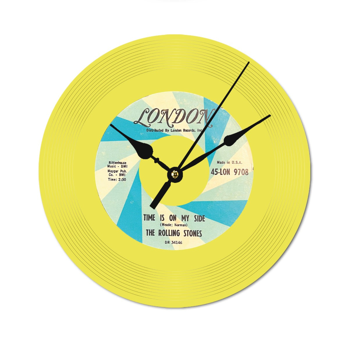 Clock, Rolling Stones, Time Is On My Side, Vinyl Single Record, Made of Wood (Customize a clock on request)