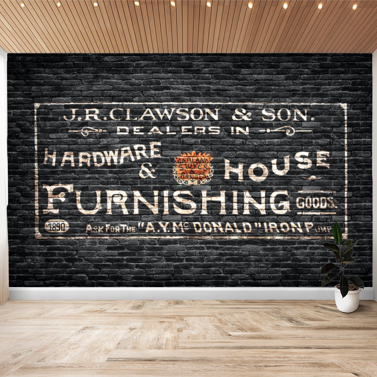 Hardware Store, Brick Wall, Original Ghost Sign, Wall Sticker