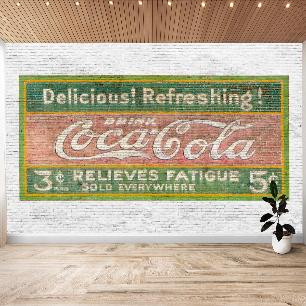 Coca Cola, Brick Wall, Original Ghost Sign, Wallpaper Sticker