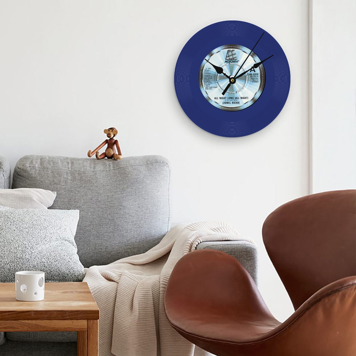 Clock, Lionel Richie, All Night Long, Vinyl Record, Wood (Customize a clock on request)