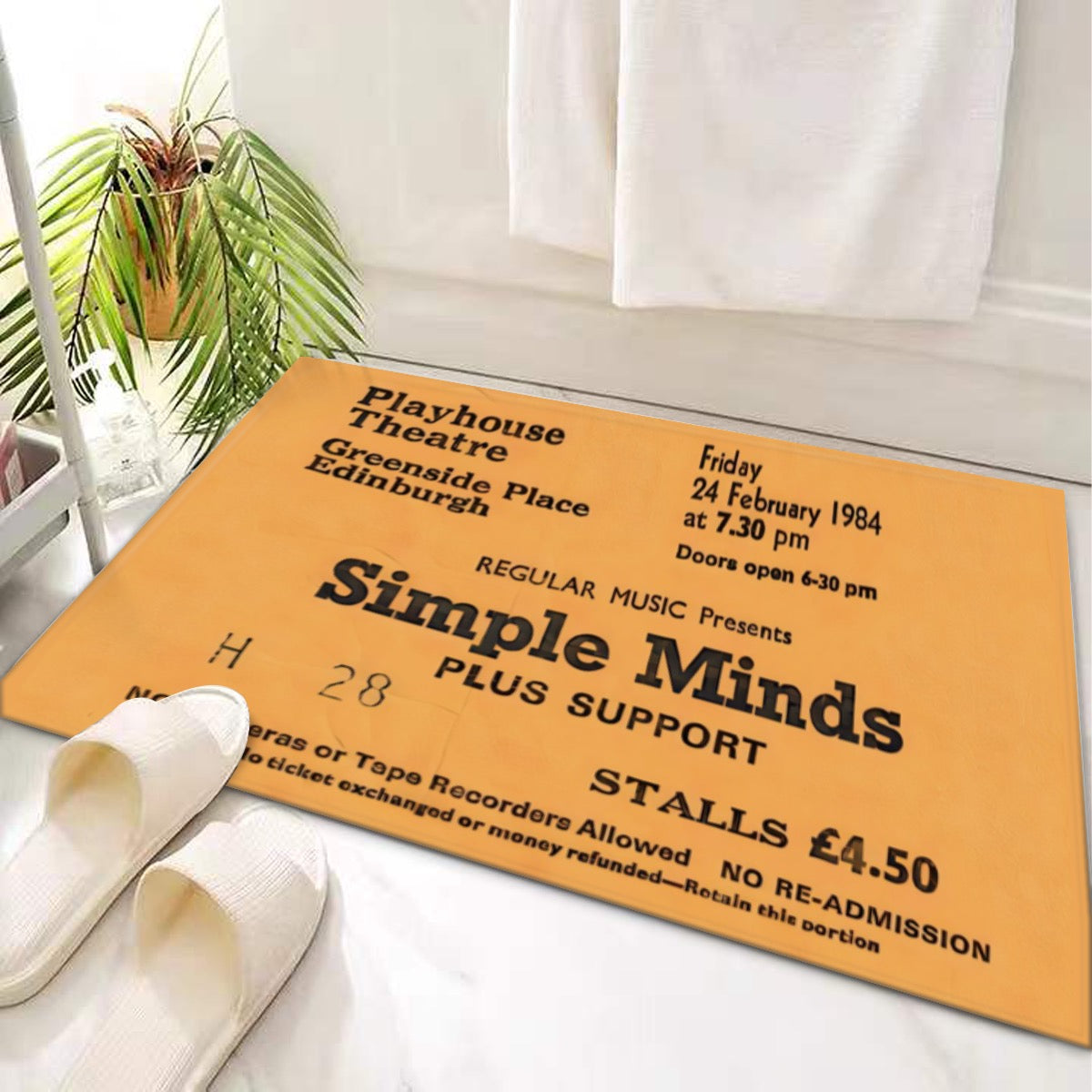 Simple Minds Vintage Concert Ticket Door Mat